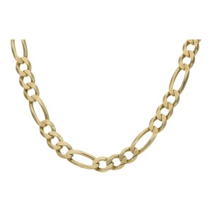 Goldkette 333 Figaromuster massiv 5,4 mm breit getragen