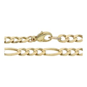 Goldkette 333 Figaromuster massiv 5,4 mm breit getragen