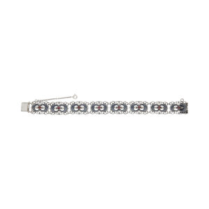 Trachten Damenarmband 835 Silber Granat getragen Second Hand