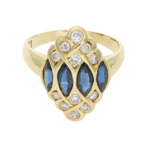 Diamantring Damen Saphir Brillant Gold 750 Second Hand...