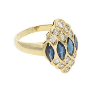 Diamantring Damen Saphir Brillant Gold 750 Second Hand...