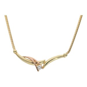 Collier Gold 585 mit Brillant teil Rotgold Second Hand...