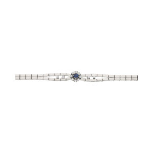 Damen Armband Weißgold 750 Saphir Brillanten Second...
