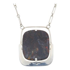 Pietersit Collier massiv Unikat 925 Silber Handarbeit...