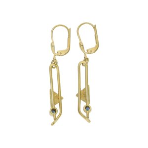 Ohrhänger Gold 333 mit Saphir blau Second Hand wie...