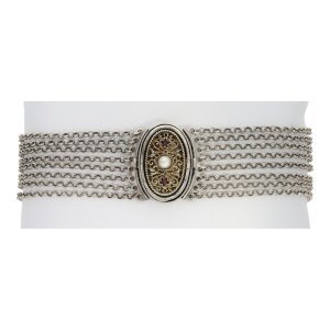Kropfkette echt Silber 835 Gold plattiert Tracht mit...