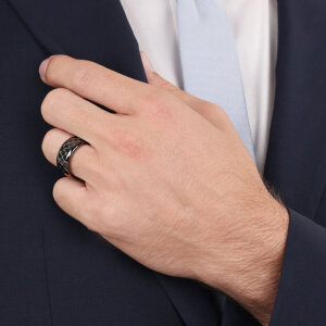Joop! Herren Ring 2038996 Edelstahl, schwarz,...