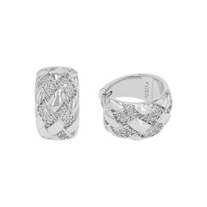 Joop! Creolen 2040550 Silber 925, rhodiniert, Zirkonia