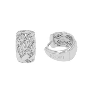 Joop! Creolen 2040550 Silber 925, rhodiniert, Zirkonia
