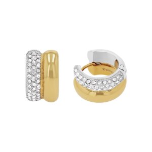 Joop! Creolen 2040538 Edelstahl, Gold plattiert, Zirkonia