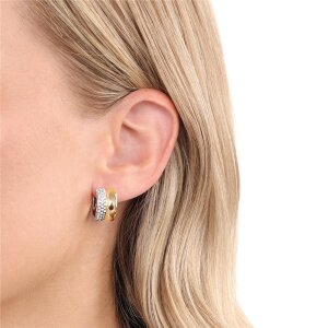 Joop! Creolen 2040538 Edelstahl, Gold plattiert, Zirkonia