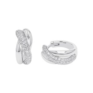 Joop! Creolen 2040545 Silber 925, rhodiniert, Zirkonia