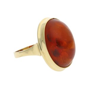 Ring Gold 585 Damen Handarbeit Bernstein Second Hand wie...