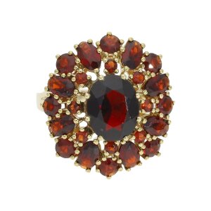 Ring Gold 333 Damen poliert Granat Second Hand wie neu...