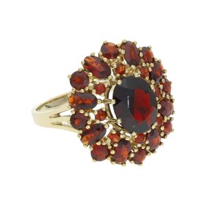 Ring Gold 333 Damen poliert Granat Second Hand wie neu...