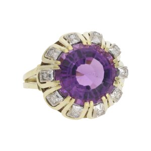 Ring Gold 585 Damen Amethyst Diamant Second Hand wie neu...