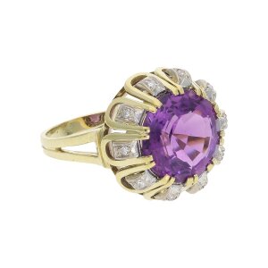 Ring Gold 585 Damen Amethyst Diamant Second Hand wie neu...