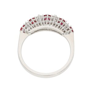 Ring Weißgold 750 Damen Brillanten 0,32 Carat Rubin...