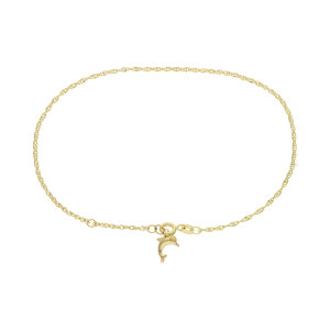 Fußkette Gold 333 mit Delfin Anhänger...