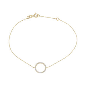 Damen Armband 585 Gold Zirkonia Rund JL41-03-0123 19 cm