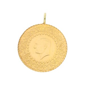 Yarim Altin Cumhuriyet türkische Goldmünze mit Öse Atatürk 916/000 (22 Karat) GM-2025-52