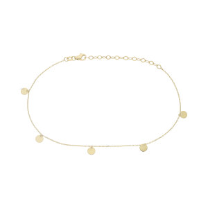 Fußkette Damen 585 Gold plättchen diamantiert...