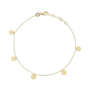 Damen Armband 585 Gold plättchen diamantiert...