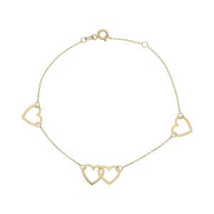 Damen Armband 585 Gold Herzen diamantiert JL41-03-0134 19cm