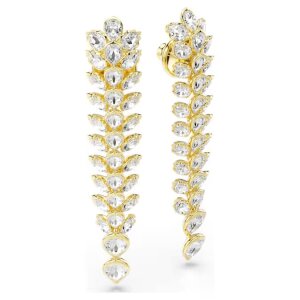 Swarovski Idyllia Drop-Ohrhänger 5723138 Verschiedene Schliffe, Lang, Weiß, Gold plattiert