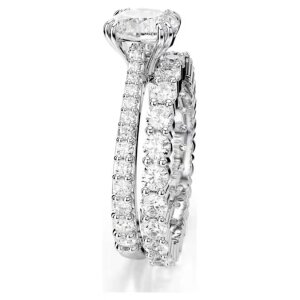 Swarovski Stilla Ring 5649213 Rundschliff, Weiß, Rhodiniert, Größe 58 (2er Set)