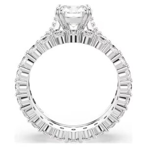 Swarovski Stilla Ring 5649213 Rundschliff, Weiß, Rhodiniert, Größe 58 (2er Set)
