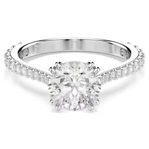 Swarovski Stilla Ring 5649213 Rundschliff, Weiß, Rhodiniert, Größe 58 (2er Set)