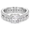 Swarovski Stilla Ring 5649213 Rundschliff, Weiß, Rhodiniert, Größe 58 (2er Set)