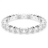 Swarovski Stilla Ring 5649213 Rundschliff, Weiß, Rhodiniert, Größe 58 (2er Set)