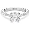 Swarovski Stilla Ring 5649213 Rundschliff, Weiß, Rhodiniert, Größe 58 (2er Set)