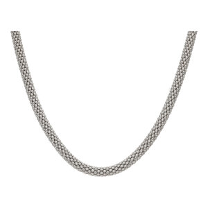 Damenkette Schlauchmuster 925 Silber diamantiert...