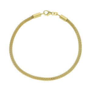 Damen Armband Schlauch 925 Silber gold plattiert...
