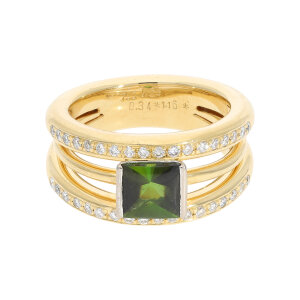 Goldring Damen 750 Turmalin Brillanten massiv 12,9 Gramm...