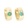 Creolen 585 Gold Smaragd 0,04 ct Brillanten getragen 25325989 wie neu