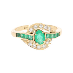 Goldring Damen 585 Smaragd Brillant Second Hand 25325985...