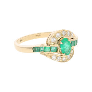 Goldring Damen 585 Smaragd Brillant Second Hand 25325985...