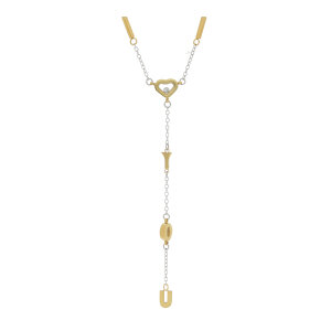 Halskette Damen Anker Edelstahl Gold plattiert Bicolor...