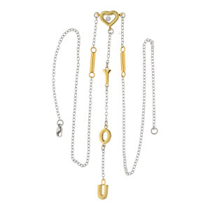 Halskette Damen Anker Edelstahl Gold plattiert Bicolor...