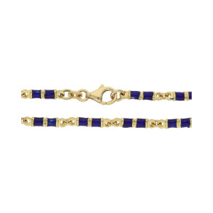 Goldkette Damen Emaille Blau Gold 750 Second Hand...