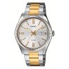 Casio Damenuhr Gold plattiert MTP-1302PSG-7AVEF Weiß, Quarz