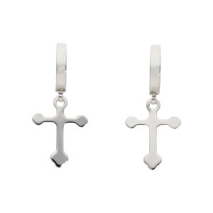 Creolen Silber 925 Rhodiniert Kreuz JL10-06-3769 JuwelmaLux