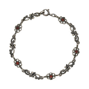 Trachten Armband Damen echt Silber oxidiert mit Granat...