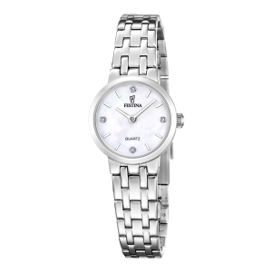 Festina Damenuhr Perlmutt Quarz Edelstahl F20746/1 Zirkonia