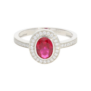 Ring Silber 925 Zirkonia Rot, Weiß JL10-07-3851...