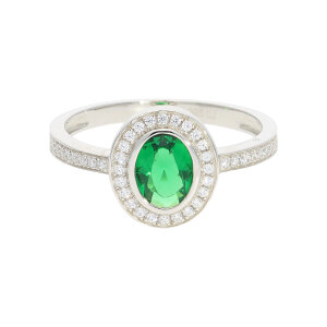 Ring Silber 925 Zirkonia Grün JL10-07-3856 JuwelmaLux